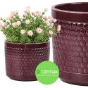 OSŁONKA DONICZKA CERAMICZNA BORDOWA 11x12,5 KOMPLET 6 SZT