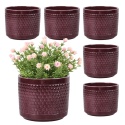 OSŁONKA DONICZKA CERAMICZNA BORDOWA 11x12,5 KOMPLET 6 SZT