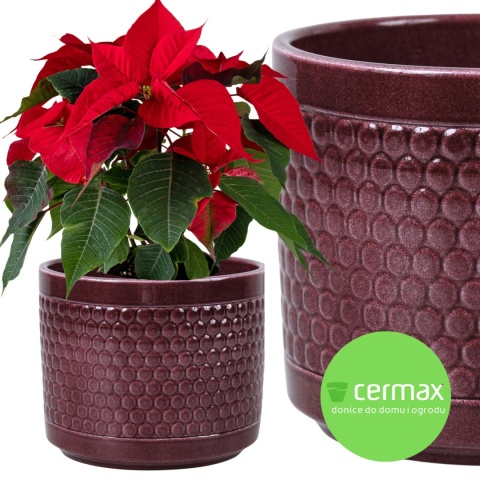 OSŁONKA DONICZKA CERAMICZNA BORDOWA 11x12,5 KOMPLET 6 SZT