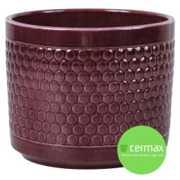 OSŁONKA DONICZKA CERAMICZNA BORDOWA 14,5 x 12 CM KOMPLET 5 SZT