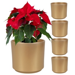 OSŁONKA DONICZKA CERAMICZNA ZŁOTA 14,5 x 12 CM KOMPLET 5 SZT.