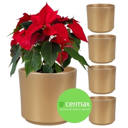 OSŁONKA DONICZKA CERAMICZNA ZŁOTA 14,5 x 12 CM KOMPLET 5 SZT.