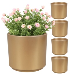 OSŁONKA DONICZKA CERAMICZNA ZŁOTA 12x14,5CM KOMPLET 5 SZT.