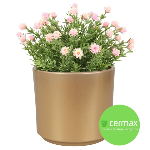 OSŁONKA DONICZKA CERAMICZNA ZŁOTA 16,5 x 14,5 cm KOMPLET 4 SZT.