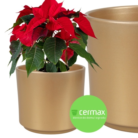 OSŁONKA DONICZKA CERAMICZNA ZŁOTA 16,5 x 14,5 cm KOMPLET 4 SZT.