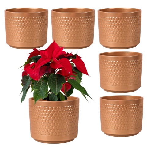 OSŁONKA DONICZKA ZŁOTA 12,5 x 11 cm KOMPLET 6 SZT.