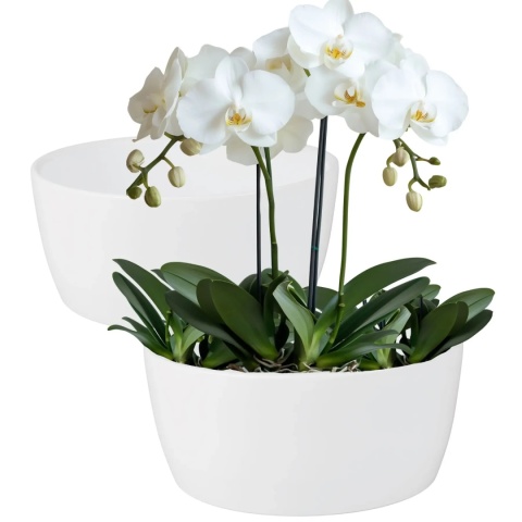 OSŁONKA MISA CERAMICZNA DONICA BIAŁA ZESTAW 2 SZTUK 13x28,5cm CERMAX