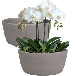 OSŁONKA MISA CERAMICZNA DONICA GRAFITOWA GLITTER ZESTAW 2 SZTUK 13x28,5cm