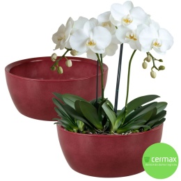 OSŁONKA MISA CERAMICZNA DONICA BORDOWA ZESTAW 2 SZTUK 9,5x22,5cm