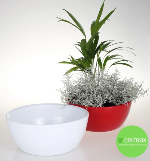 OSŁONKA MISA CERAMICZNA DONICA BIAŁA ZESTAW 2 SZTUK 9,5x22,5cn