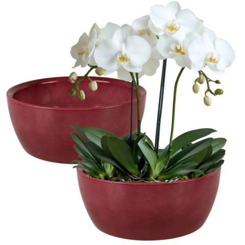 OSŁONKA MISA CERAMICZNA DONICA BORDOWA ZESTAW 2 SZTUK 9,5x22,5cm