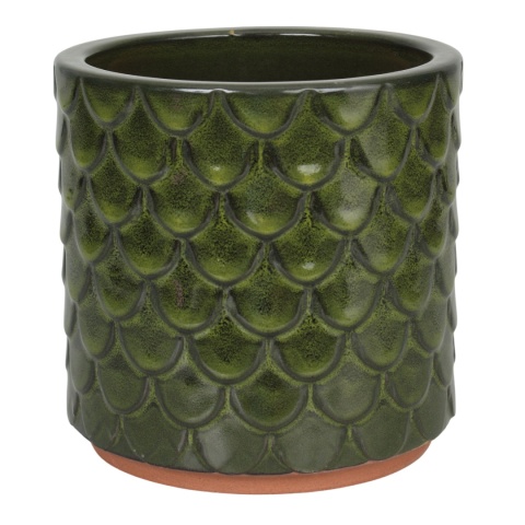 CERAMICZNA DONICA SZKLIWIONA ZIELONA MROZOODPORNA