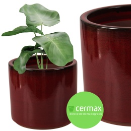 DONICA CERAMICZNA MROZOODPORNA SZKLIWIONA CZERWONA H:21,5x24,5cm