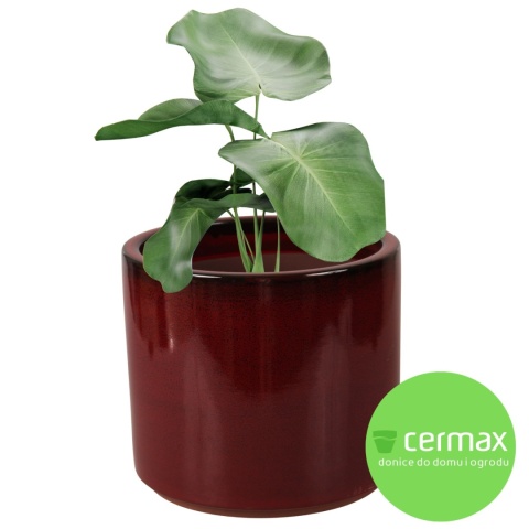 DONICA CERAMICZNA MROZOODPORNA SZKLIWIONA CZERWONA H:21,5x24,5cm