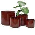 DONICA CERAMICZNA MROZOODPORNA SZKLIWIONA CZERWONA KOMPLET 4SZT