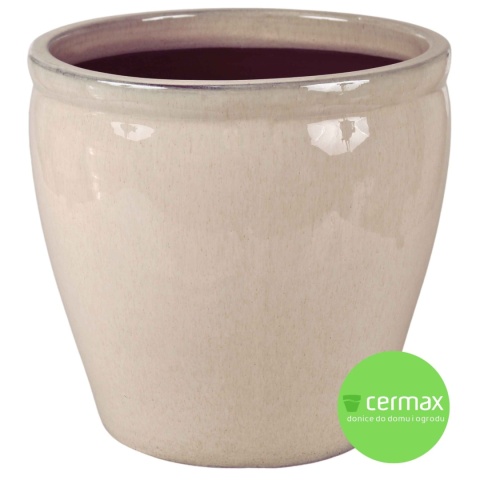 DONICA CERAMICZNA MROZOODPORNA SZKLIWIONA KREMOWA OGRODOWA KOMPLET 4SZT