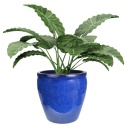 DONICA CERAMICZNA MROZOODPORNA SZKLIWIONA NIEBIESKA OGRODOWA 40x38cm