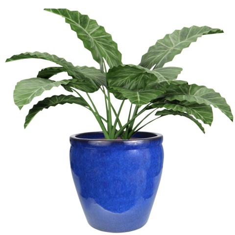 DONICA CERAMICZNA MROZOODPORNA SZKLIWIONA NIEBIESKA OGRODOWA 40x38cm