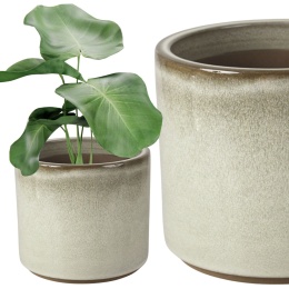 DONICA CERAMICZNA MROZOODPORNA SZKLIWIONA SZARA H:18x20cm