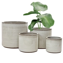 DONICA CERAMICZNA MROZOODPORNA SZKLIWIONA SZARA KOMPLET 4SZT