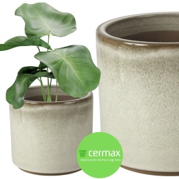 DONICA CERAMICZNA MROZOODPORNA SZKLIWIONA SZARA KOMPLET 4SZT