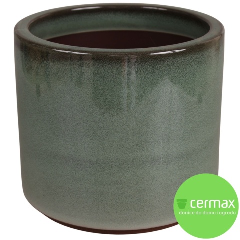 DONICA CERAMICZNA MROZOODPORNA SZKLIWIONA ZIELONA KOMPLET 4SZT