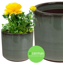 DONICA CERAMICZNA MROZOODPORNA SZKLIWIONA ZIELONA KOMPLET 4SZT