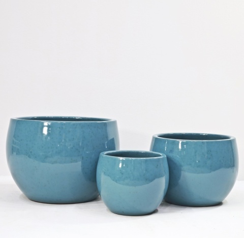 DONICA CERAMICZNA SZKLIWIONA MROZOODPORNA TURKUSOWA 32x45cm