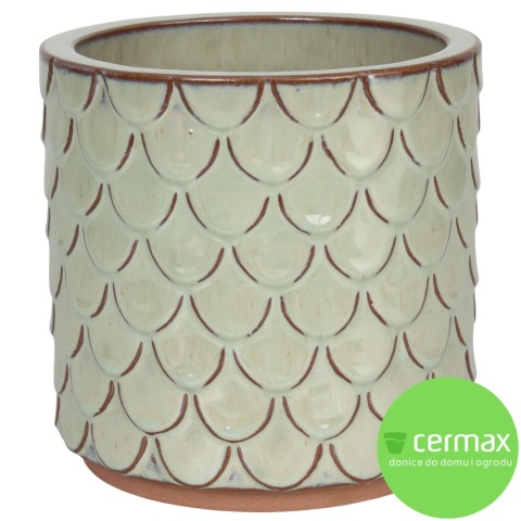 DONICA CERAMICZNA SZKLIWIONA ZIELONA MROZOODPORNA OGRODOWA KOMPLET 4SZT