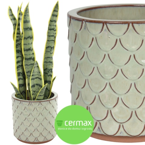 DONICA CERAMICZNA SZKLIWIONA ZIELONA MROZOODPORNA OGRODOWA KOMPLET 4SZT