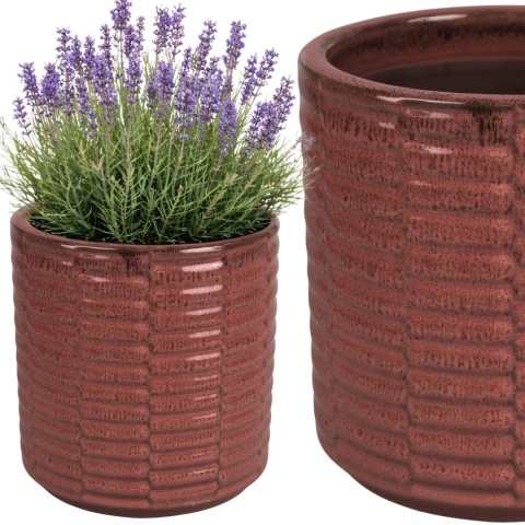 DONICA DONICZKA DUŻA CERAMICZNA SZKLIWIONA MROZOODPORNA CZERWONA