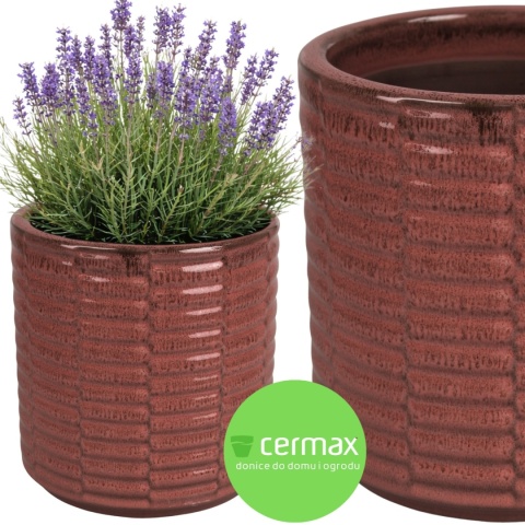 DONICA DONICZKA DUŻA CERAMICZNA SZKLIWIONA MROZOODPORNA CZERWONA KOMPLET 4 SZT