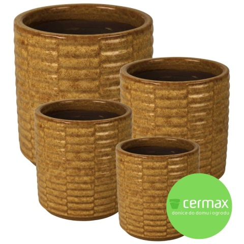 DONICA DONICZKA DUŻA MROZOODPORNA CERAMICZNA SZKLIWIONA ŻÓŁTA 24x24 cm