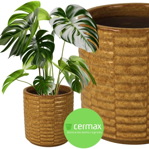 DONICA DONICZKA DUŻA MROZOODPORNA CERAMICZNA SZKLIWIONA ŻÓŁTA 24x24 cm