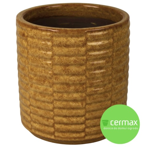 DONICA DONICZKA DUŻA MROZOODPORNA CERAMICZNA SZKLIWIONA ŻÓŁTA 24x24 cm