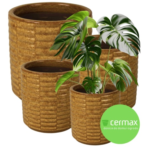 DONICA DONICZKA DUŻA MROZOODPORNA CERAMICZNA SZKLIWIONA ŻÓŁTA 19x19 cm