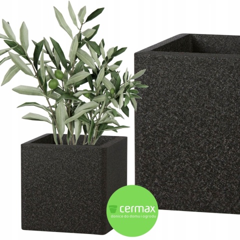 DONICA IQ CUBE CZARNA H:25x25cm ZE STYROPIANU EPP LEKKA MROZOODPORNA