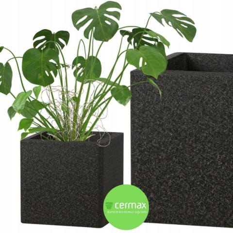 DONICA IQ CUBE CZARNA H:25x25cm ZE STYROPIANU EPP LEKKA MROZOODPORNA