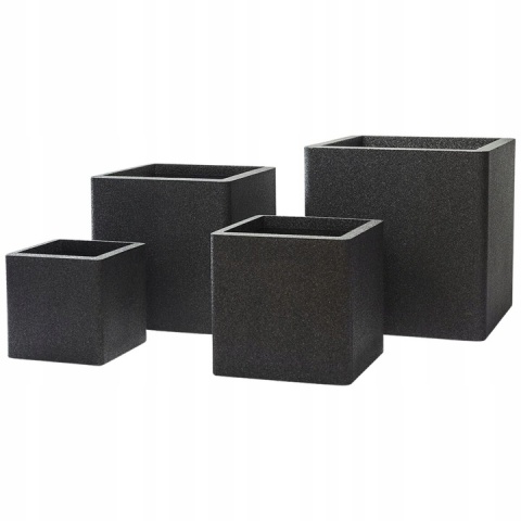 DONICA IQ CUBE CZARNA H:25x25cm ZE STYROPIANU EPP LEKKA MROZOODPORNA