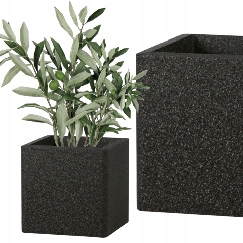 DONICA IQ CUBE CZARNA H:48x48cm ZE STYROPIANU EPP LEKKA MROZOODPORNA