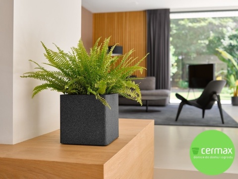 DONICA IQ CUBE CZARNA H:48x48cm ZE STYROPIANU EPP LEKKA MROZOODPORNA