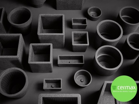 DONICA IQ CUBE CZARNA H:48x48cm ZE STYROPIANU EPP LEKKA MROZOODPORNA