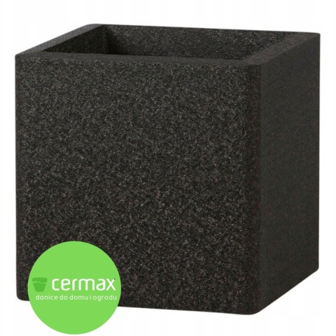 DONICA IQ CUBE CZARNA H:48x48cm ZE STYROPIANU EPP LEKKA MROZOODPORNA