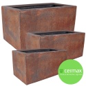 DONICA MROZOODPORNA PROSTOKĄT CORTEN OGRODOWA KOMPLET 3SZT