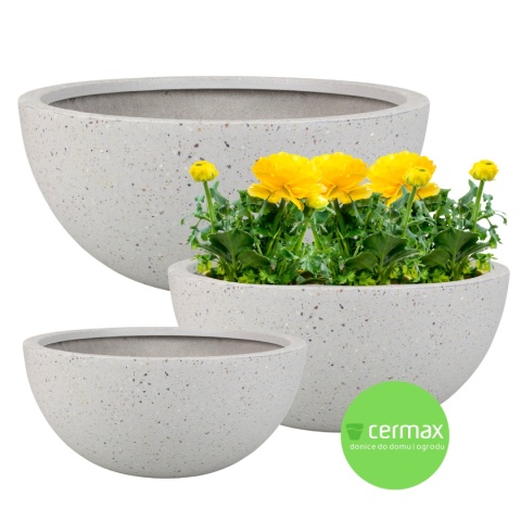 DONICZKA MISA MROZOODPORNA DUŻA SZARA OGRODOWA TAMBOR KOMPLET 3 SZT.