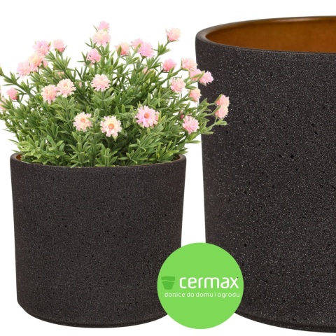 OSŁONKA CERAMICZNA 11,5x13,2cm ANTRACYT OKRĄGŁA PILLAR LAVA ZESTAW 7 SZTUK