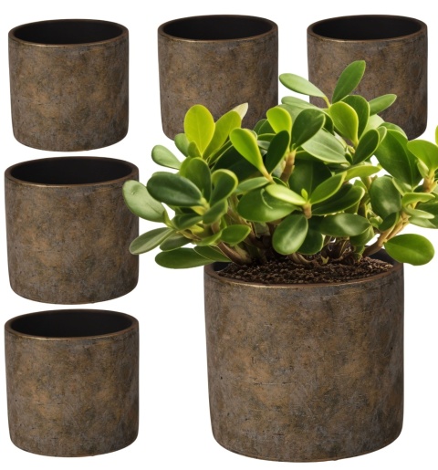 OSŁONKA CERAMICZNA 14x16 ,,FARO" BRĄZOWA OKRĄGŁA KOMPLET 6 SZTUK