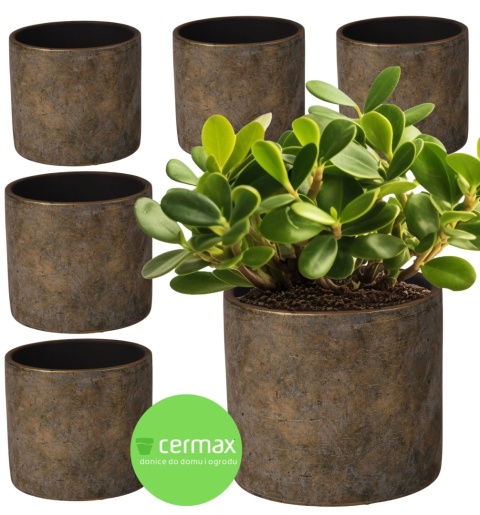 OSŁONKA CERAMICZNA 14x16 ,,FARO" BRĄZOWA OKRĄGŁA KOMPLET 6 SZTUK