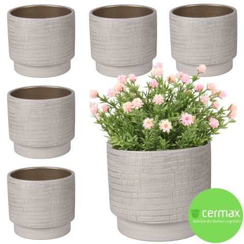 OSŁONKA CERAMICZNA 15x17 ,,SINTRA" BIAŁE ZŁOTO OKRĄGŁA ZESTAW 6 SZTUK