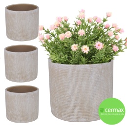 OSŁONKA CERAMICZNA 18x20 ,,FARO" BEŻOWA OKRĄGŁA KOMPLET 4 SZTUK